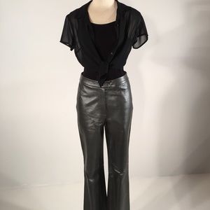 New Women's Saks Fifth Avenue Genuine Leather Bootcut Pants
